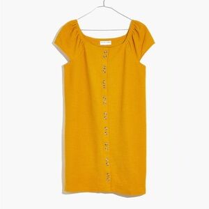 NWT Madewell Texture & Thread Cap-Sleeve Yellow Dress Size XS